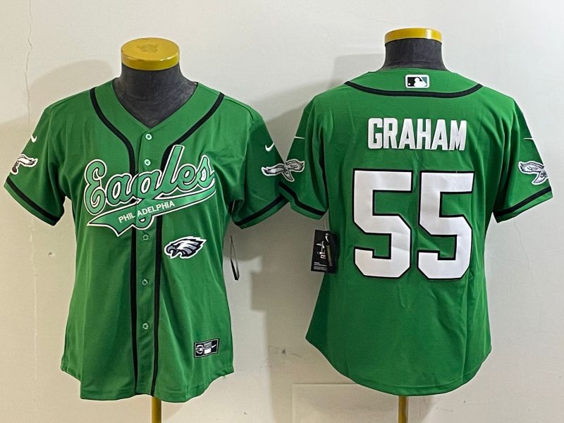 Women Philadelphia Eagles #55 Graham Green Joint Name 2025 Nike Vapor Limited NFL Jersey style 1->women nfl jersey->Women Jersey